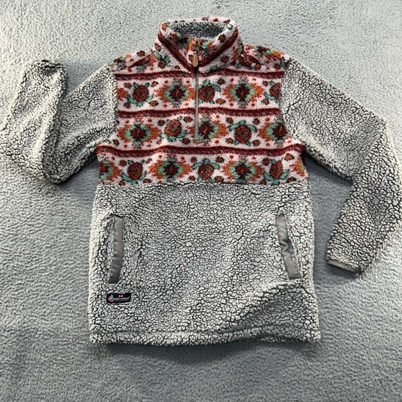 Simply Southern Sweaters - Simply Southern Sherpa Sweater Womens Small Aztec Turtle Sherpa Warm